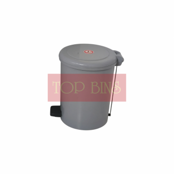 Plastic Round Pedal Bin – Grey (Metal Rod) | 18L