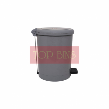 Plastic Round Pedal Bin – Grey (Metal Rod) | 18L