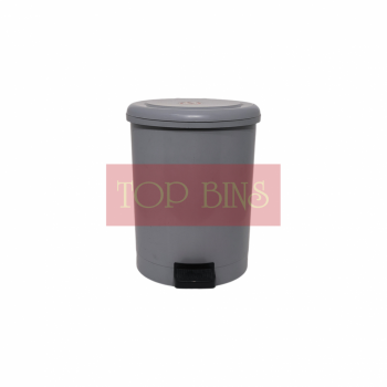 Plastic Round Pedal Bin – Grey (Metal Rod) | 18L