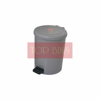 Plastic Round Pedal Bin – Grey (Metal Rod) | 18L