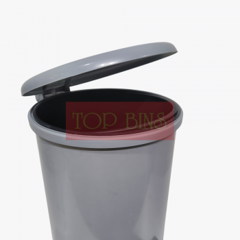 Plastic Round Pedal Bin – Grey (Metal Rod) | 18L