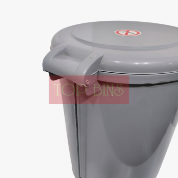 Plastic Round Pedal Bin – Grey (Metal Rod) | 18L