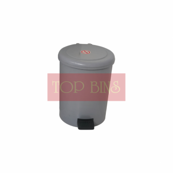 Plastic Round Pedal Bin – Grey (Metal Rod) | 18L