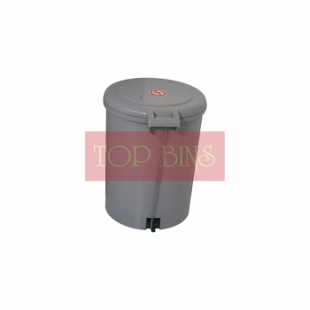 Plastic Round Pedal Bin – Grey (Metal Rod) | 18L
