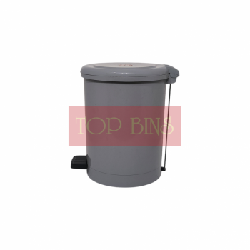 Plastic Round Pedal Bin – Grey (Metal Rod) | 18L
