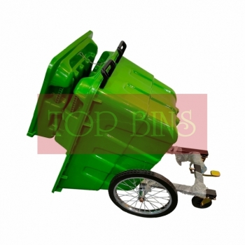 400L Mobile Garbage Trolley Bin 4-Wheel