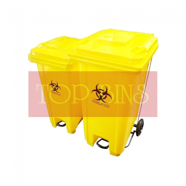 120L / 240L Biohazard Mobile Garbage Bin 2-Wheel c/w Foot Pedal