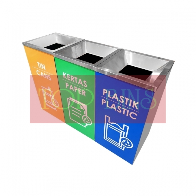 SS110-L |CM3| Stainless Steel Recycle Bin Square