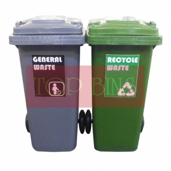 120L|M2W| Recycle Mobile Garbage Bin 2-in-1W