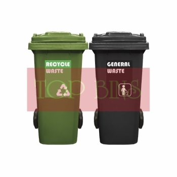 120L|M2W| Recycle Mobile Garbage Bin 2-in-1W