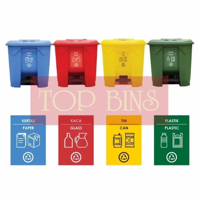 30L | CM4 | Recycle TT Step On / Pedal Bin (4-in-1)