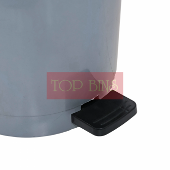 Plastic Round Pedal Bin – Grey (Plastic Rod) | 18L