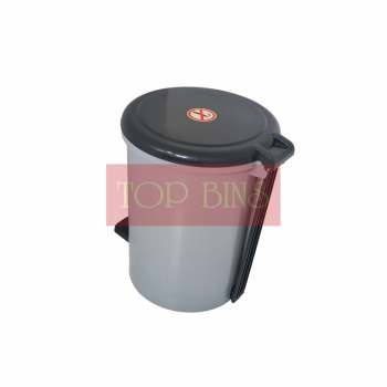 Plastic Round Pedal Bin – Grey (Plastic Rod) | 18L