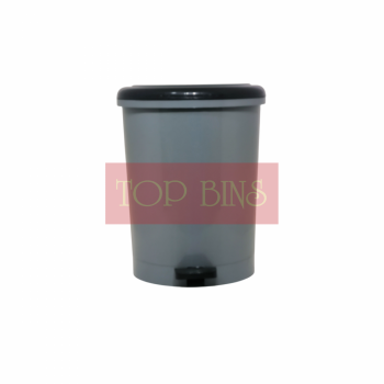 Plastic Round Pedal Bin – Grey (Plastic Rod) | 18L