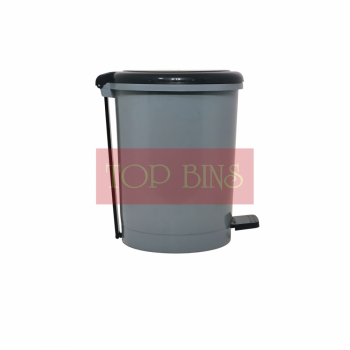 Plastic Round Pedal Bin – Grey (Plastic Rod) | 18L