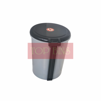 Plastic Round Pedal Bin – Grey (Plastic Rod) | 18L