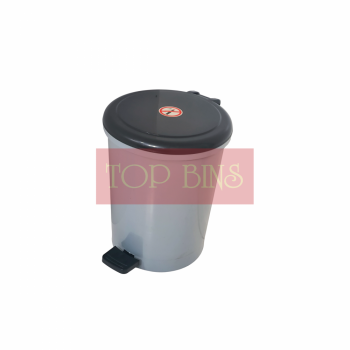 Plastic Round Pedal Bin – Grey (Plastic Rod) | 18L