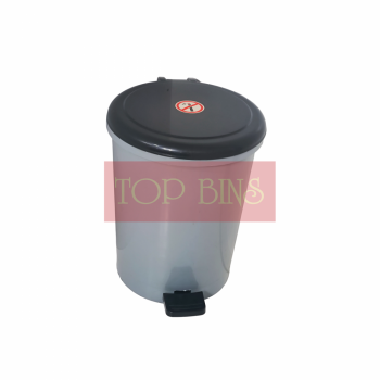 Plastic Round Pedal Bin – Grey (Plastic Rod) | 18L