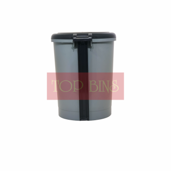 Plastic Round Pedal Bin – Grey (Plastic Rod) | 18L
