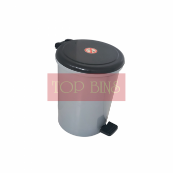Plastic Round Pedal Bin – Grey (Plastic Rod) | 18L