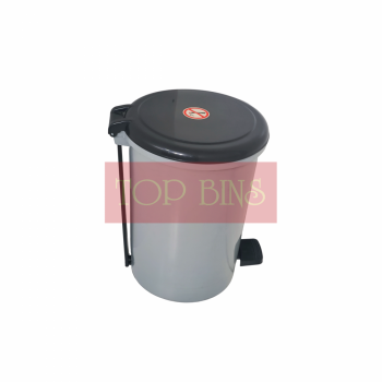 Plastic Round Pedal Bin – Grey (Plastic Rod) | 18L