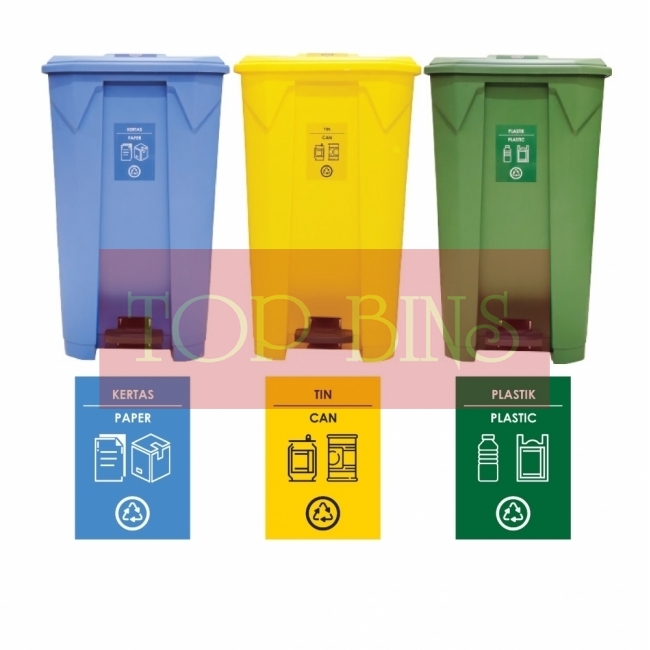 87L | CM3B | Recycle TT Step On / Pedal Bin (3-in-1)