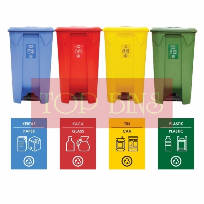 87L | CM4 | Recycle TT Step On / Pedal Bin (4-in-1)