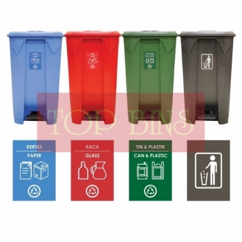 87L | CM4W | Recycle TT Step On / Pedal Bin (4-in-1W)