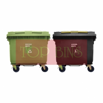 660L|M2W| Recycle Mobile Garbage Bin 2-in-1W c/w Foot Pedal