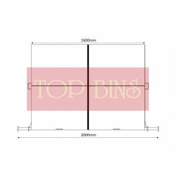 1500L Metal Leach Bin 4-Wheel c/w Cover