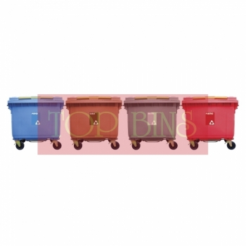 660L|M4| Recycle Mobile Garbage Bin 4-in-1 c/w Foot Pedal
