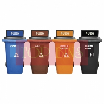 240L|M4W| Recycle Mobile Garbage Bin 4-in-1W c/w Turbo Lid