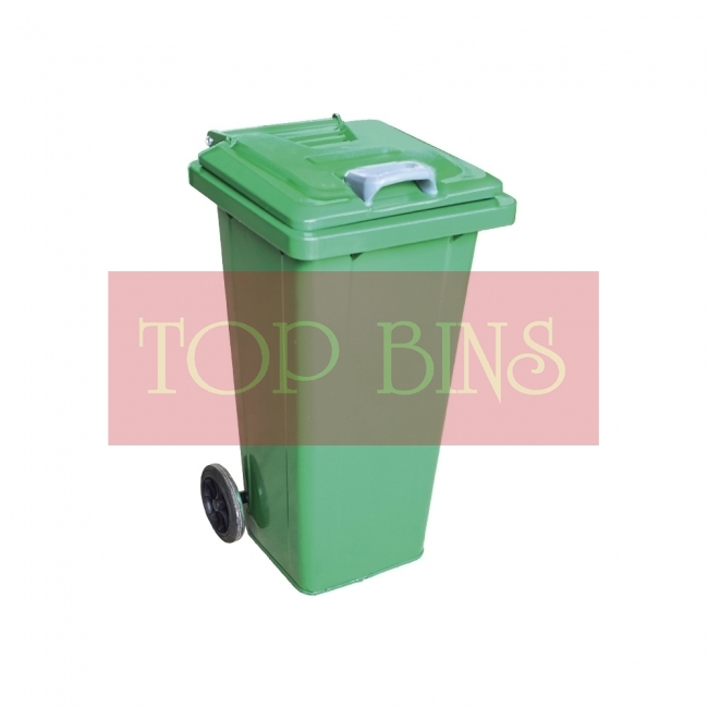 120L Galvanized Zinc Plated Mobile Garbage Bin c/w Cover