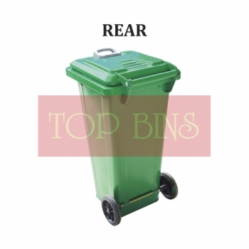 120L Galvanized Zinc Plated Mobile Garbage Bin c/w Cover