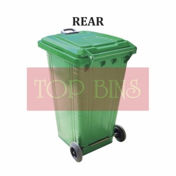 240L Galvanized Zinc Plated Mobile Garbage Bin c/w Cover