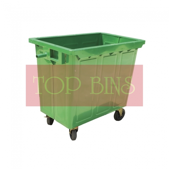 660L Galvanized Zinc Plated Mobile Garbage Bin w/o Cover