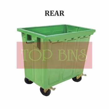 660L Galvanized Zinc Plated Mobile Garbage Bin w/o Cover