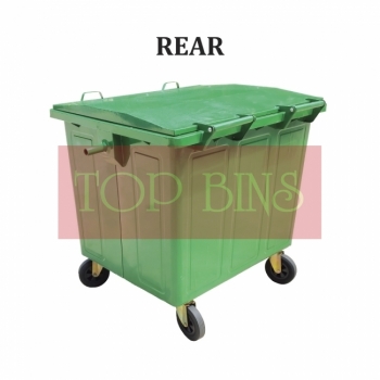 900L Galvanized Zinc Plated Mobile Garbage Bin c/w Cover