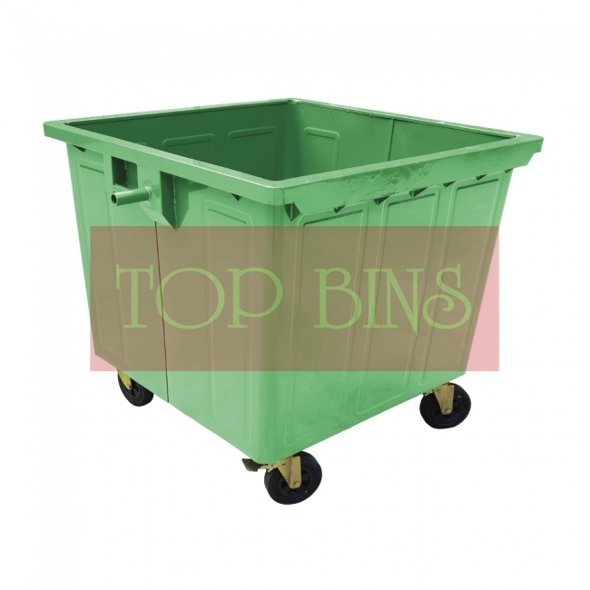 1100L Galvanized Zinc Plated Mobile Garbage Bin w/o Cover