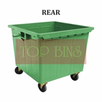 1100L Galvanized Zinc Plated Mobile Garbage Bin w/o Cover