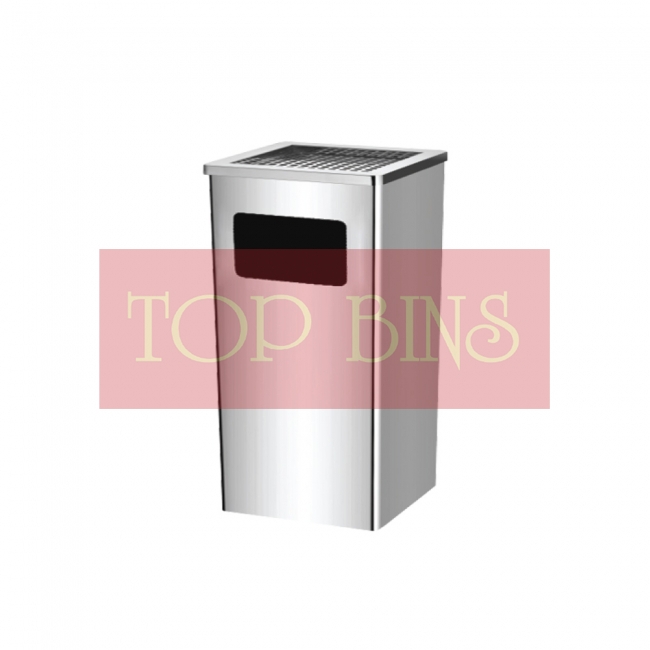 SS128 Stainless Steel Bin Rectangular C/W Ashtray Top