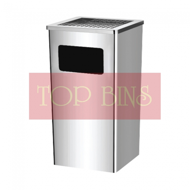 SS129 Stainless Steel Bin Rectangular C/W Ashtray Top