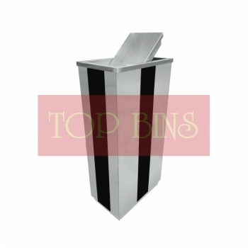 SS412 Stainless Steel + Silkscreen Bin Rectangular c/w Flip Top