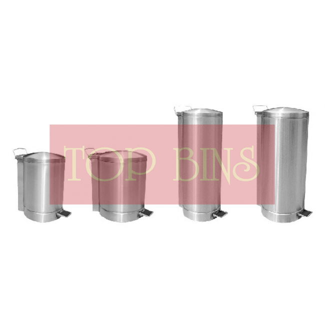 Premium Stainless Steel Pedal Bin (Round) c/w Dome Lid – 20L / 27L / 40L / 54L
