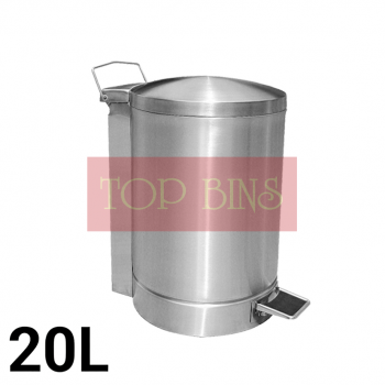 Premium Stainless Steel Pedal Bin (Round) c/w Dome Lid – 20L / 27L / 40L / 54L