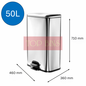 Stainless Steel Pedal Bin (Rectangular) – 50L