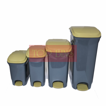 Plastic Rectangular Pedal Bin – Grey | 12L / 15L / 30L / 40L