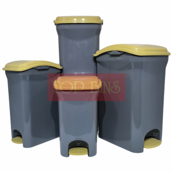 Plastic Rectangular Pedal Bin – Grey | 12L / 15L / 30L / 40L
