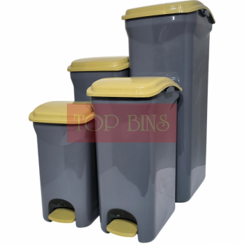 Plastic Rectangular Pedal Bin – Grey | 12L / 15L / 30L / 40L