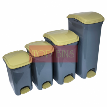 Plastic Rectangular Pedal Bin – Grey | 12L / 15L / 30L / 40L
